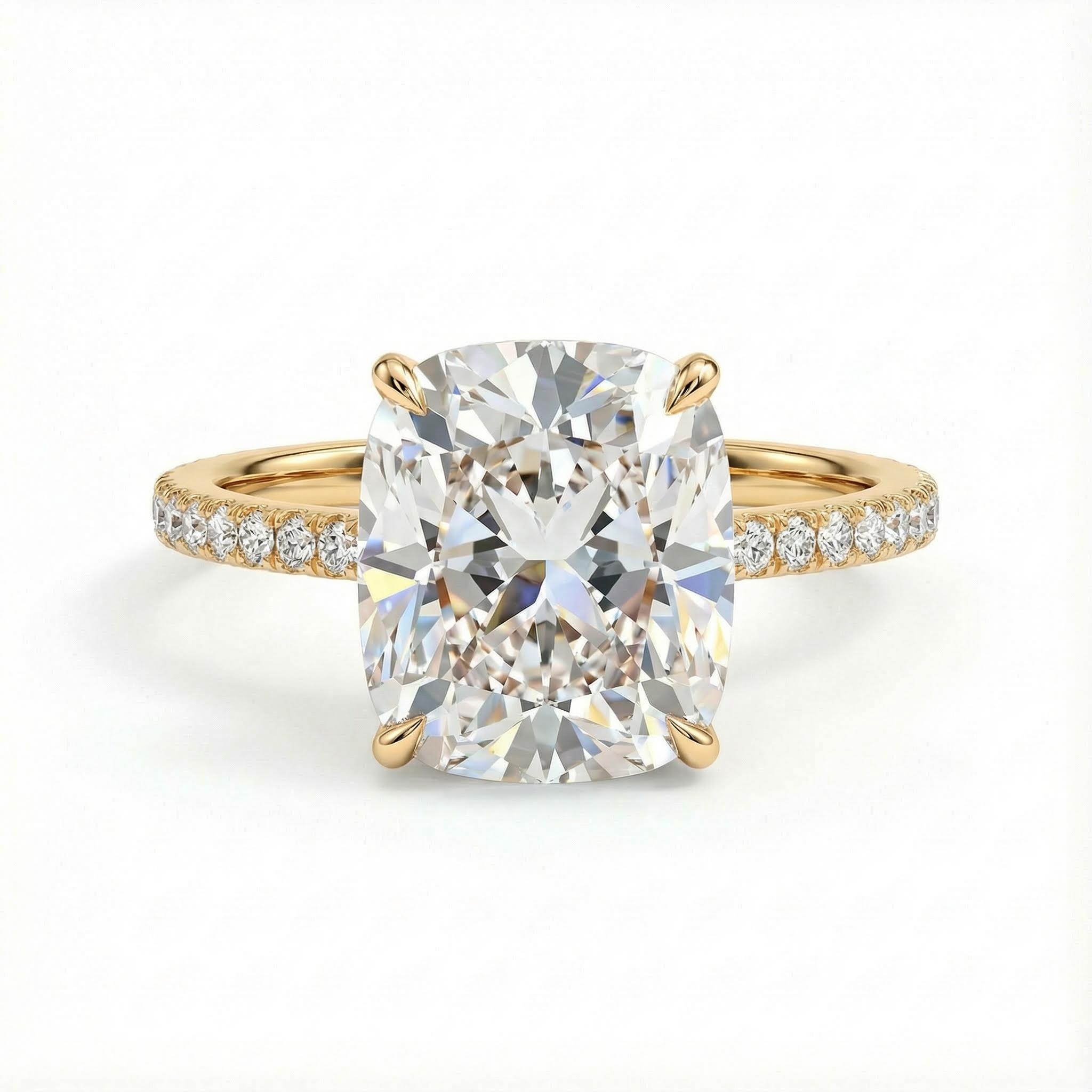 2.15CT Cushion Cut VVS Moissanite Pave Engagement Ring 2.15CT Cushion Cut VVS Moissanite Pave Engagement Ring