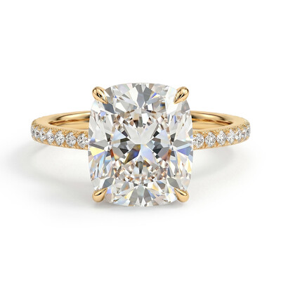 2.6ct. tw. Cushion Cut VVS Moissanite Pave Engagement Ring