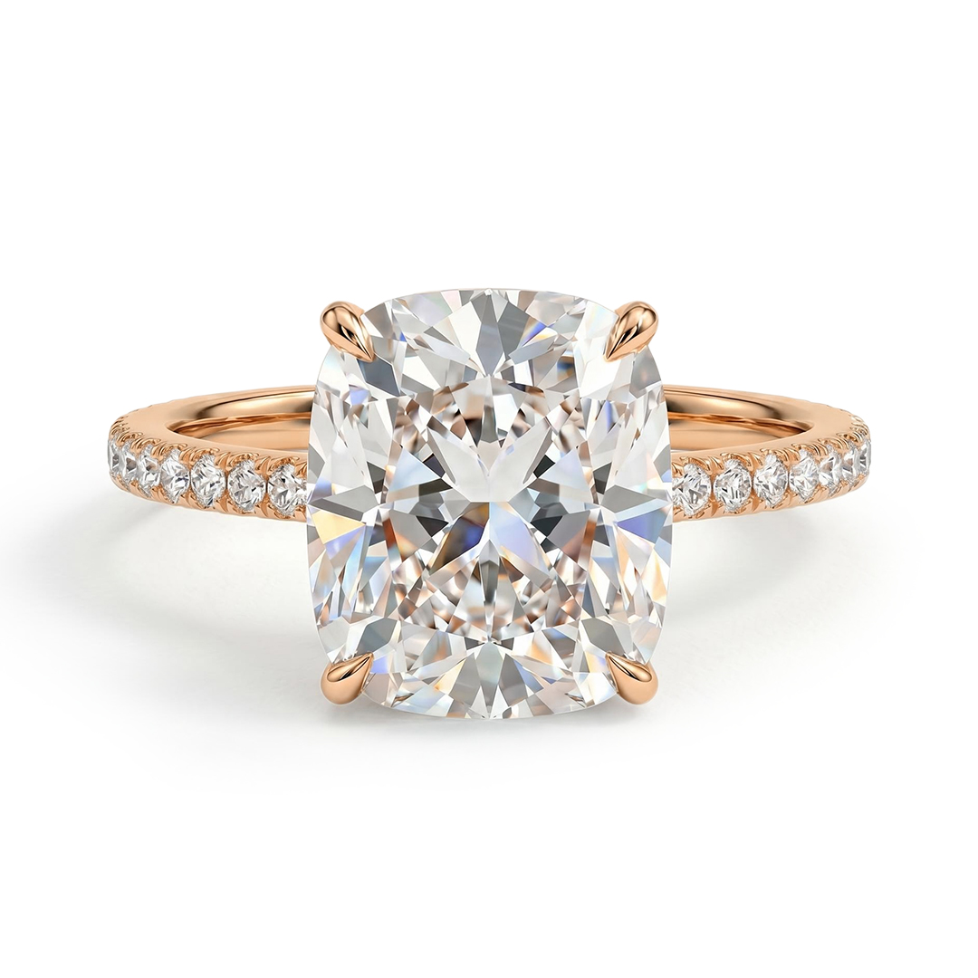 2.6ct. tw. Cushion Cut VVS Moissanite Pave Engagement Ring 2.6ct. tw. Cushion Cut VVS Moissanite Pave Engagement Ring
