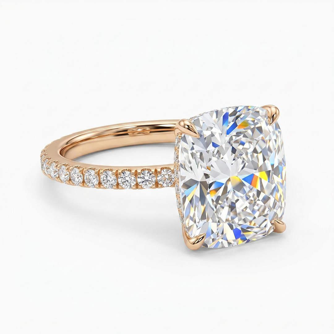 2.6ct. tw. Cushion Cut VVS Moissanite Pave Engagement Ring 2.6ct. tw. Cushion Cut VVS Moissanite Pave Engagement Ring