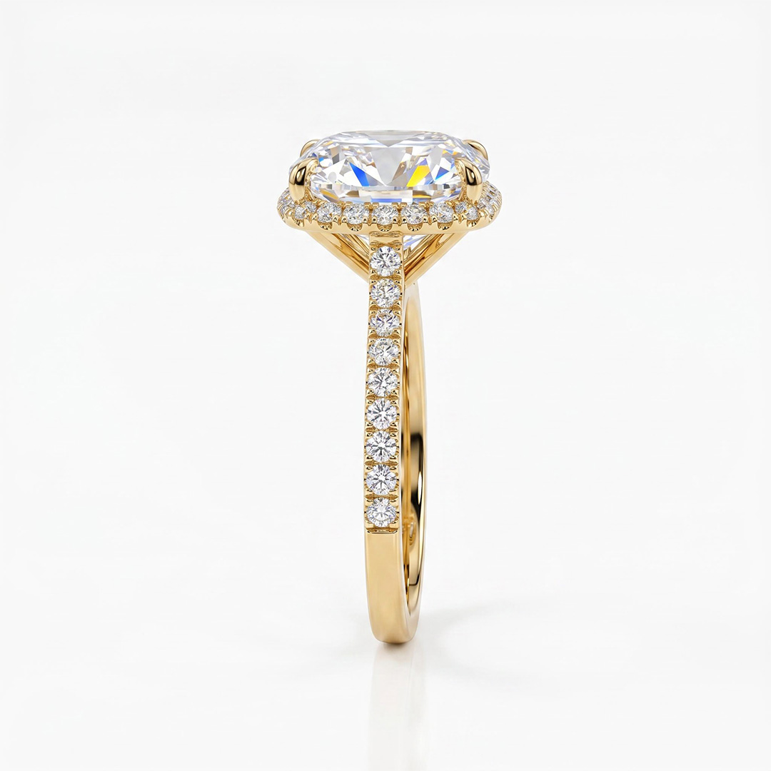 2.6ct. tw. Cushion Cut VVS Moissanite Pave Engagement Ring 2.6ct. tw. Cushion Cut VVS Moissanite Pave Engagement Ring