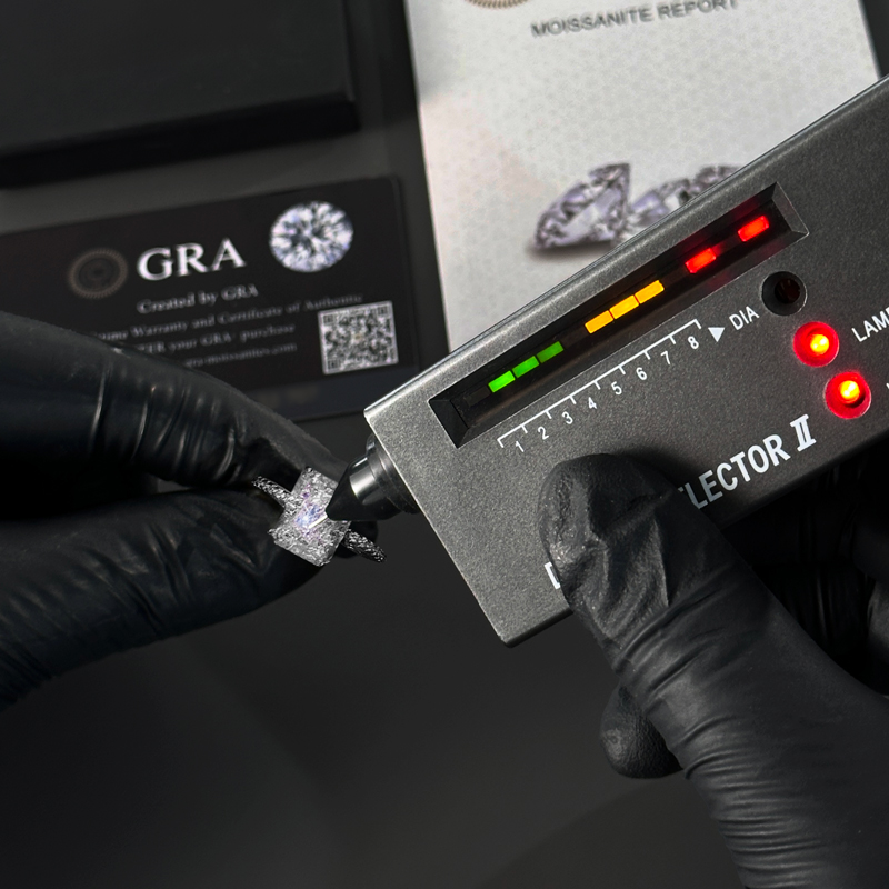 2.68CT Radiant Cut VVS Moissanite Cluster Engagement Ring Set