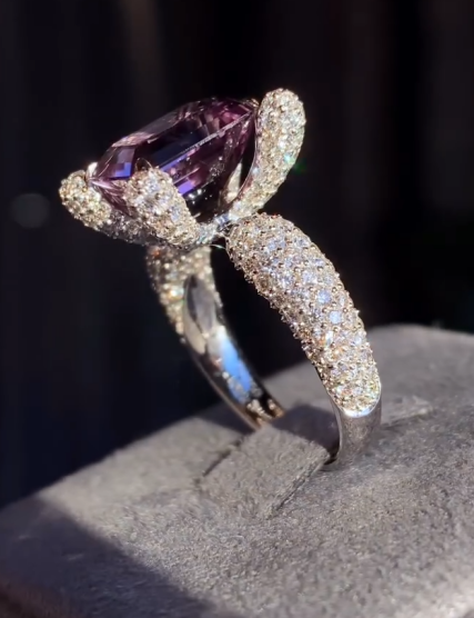 6.52CT Emerald Cut Purple Full-Diamond Pave Engagement Ring 6.52CT Emerald Cut Purple Full-Diamond Pave Engagement Ring