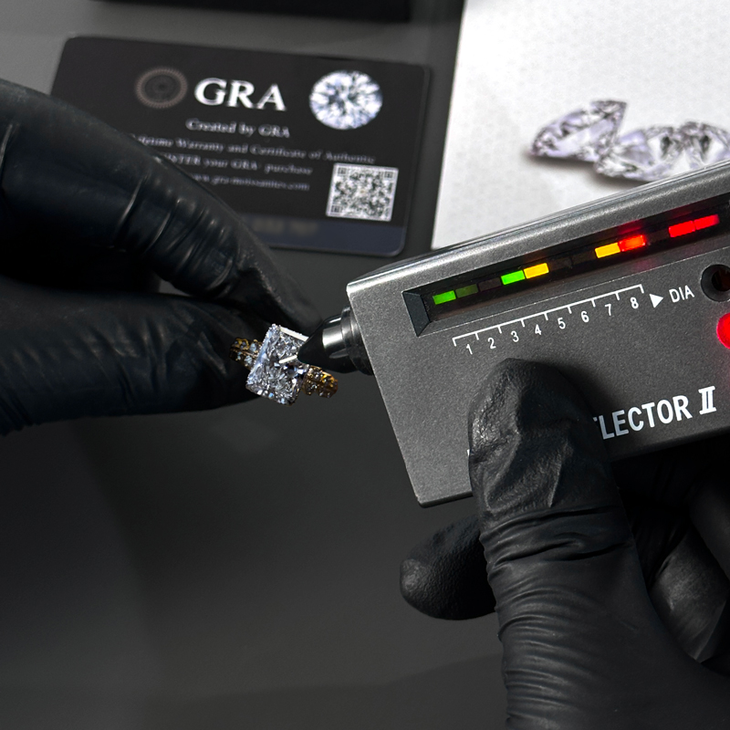 6.56CT Radiant Cut VVS Moissanite Pave Engagement Ring