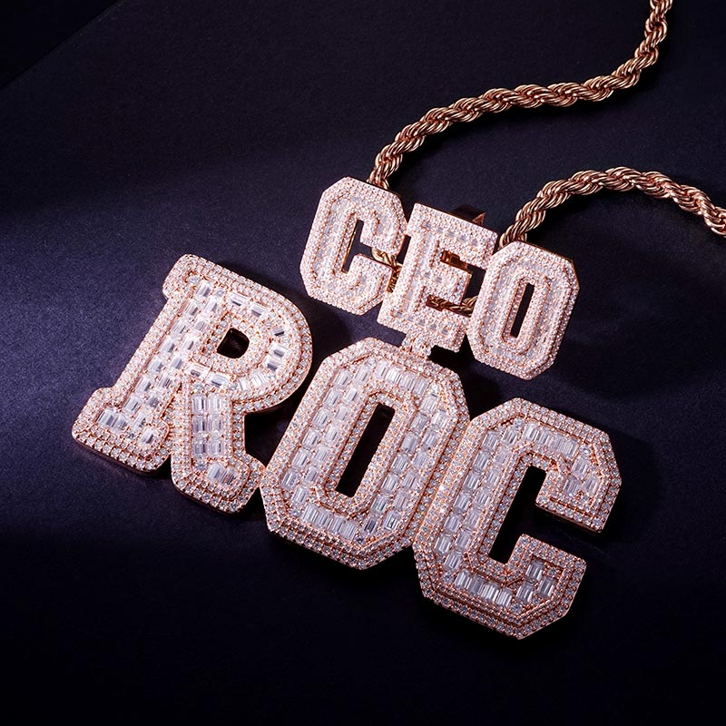 Custom S925 & VVS1 Buggette Moissanite Letter Pendant Deposit