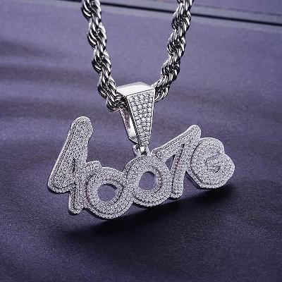 Custom S925 Iced Unique Letter Pendant Deposit