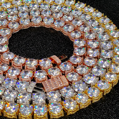 10mm Iced Out Side with Diamonds Tennis Chain