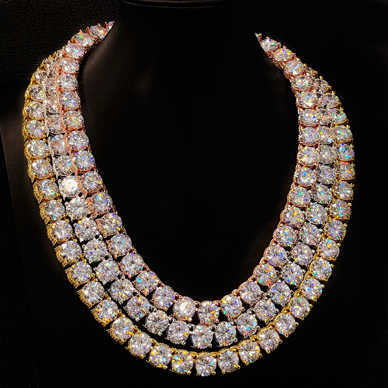 10mm Iced Out Side with Diamonds Tennis Chain