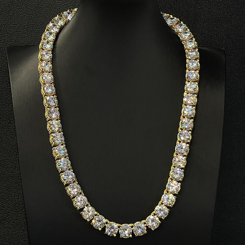 10mm Iced Out Side with Diamonds Tennis Chain