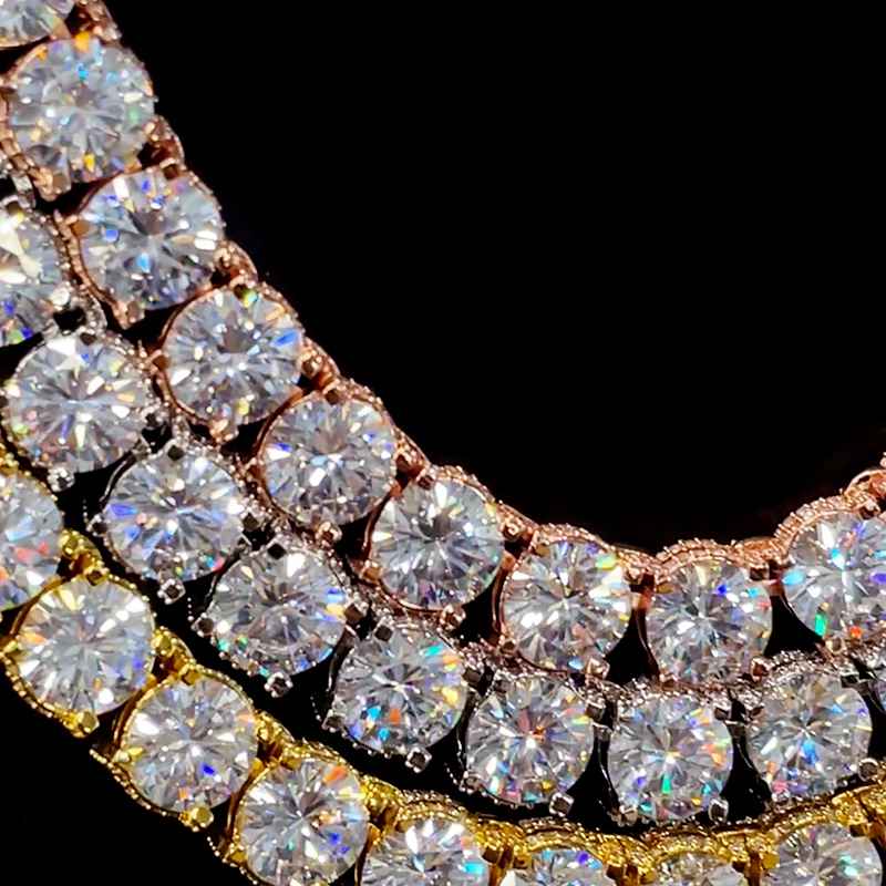 10mm Iced Out Side with Diamonds Tennis Chain