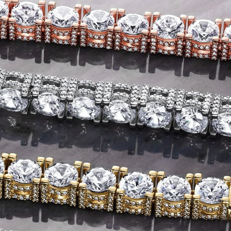 10mm Iced Out Side with Diamonds Tennis Chain