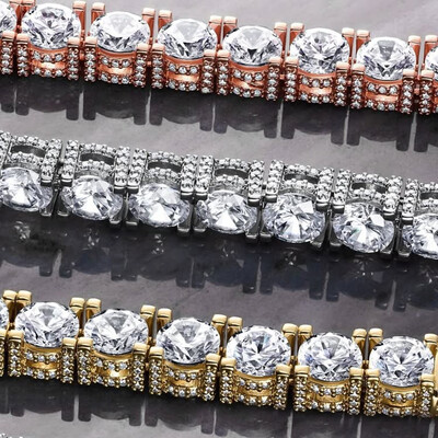 10mm Iced Out Side with Diamonds Tennis Chain