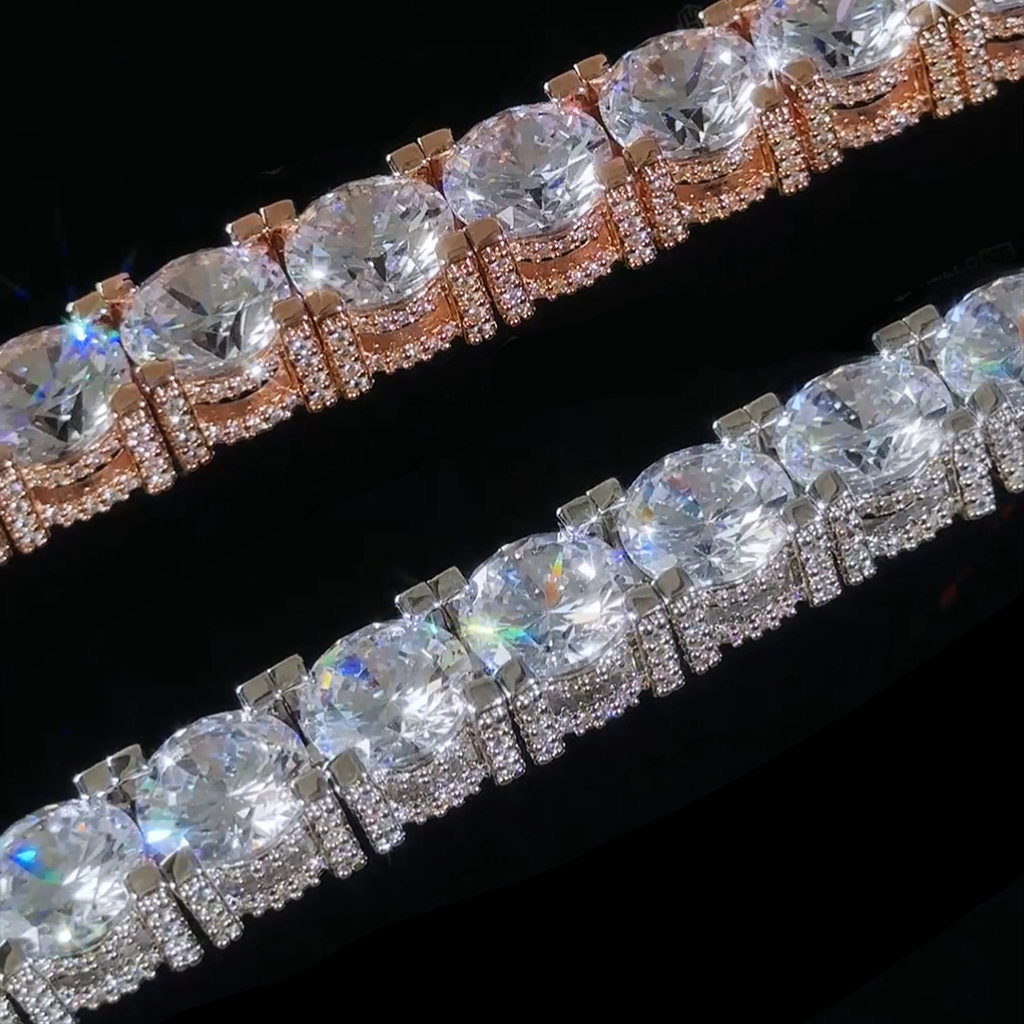 10mm Iced Out Side with Diamonds Tennis Chain