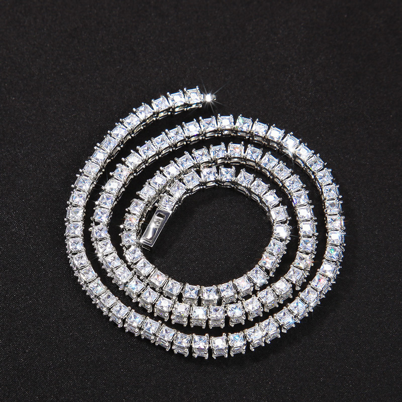 6mm 3-Sided Princess Cut Tennis Chain