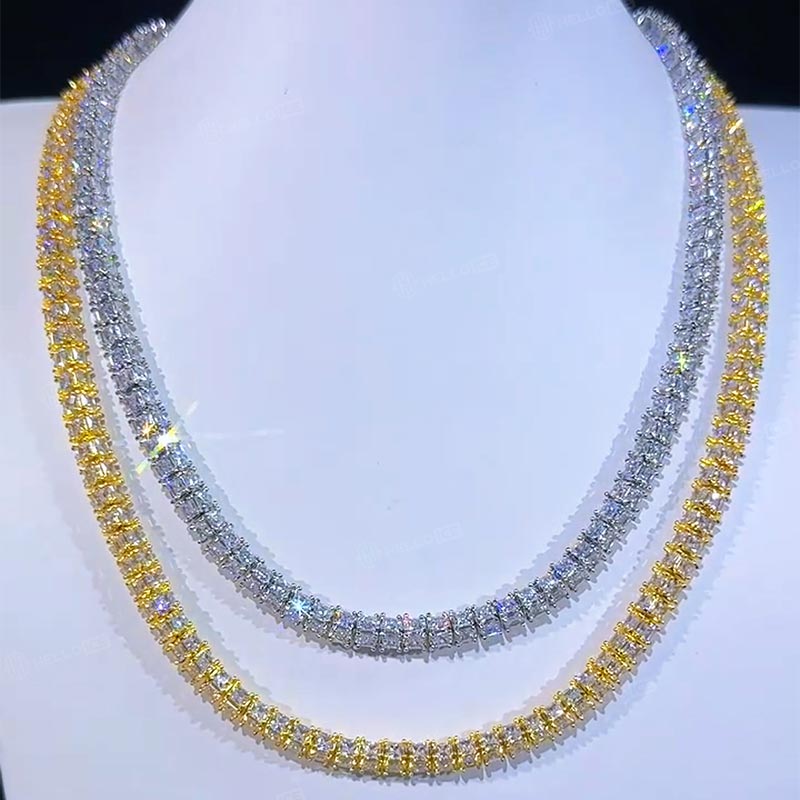 6mm 3-Sided Princess Cut Tennis Chain