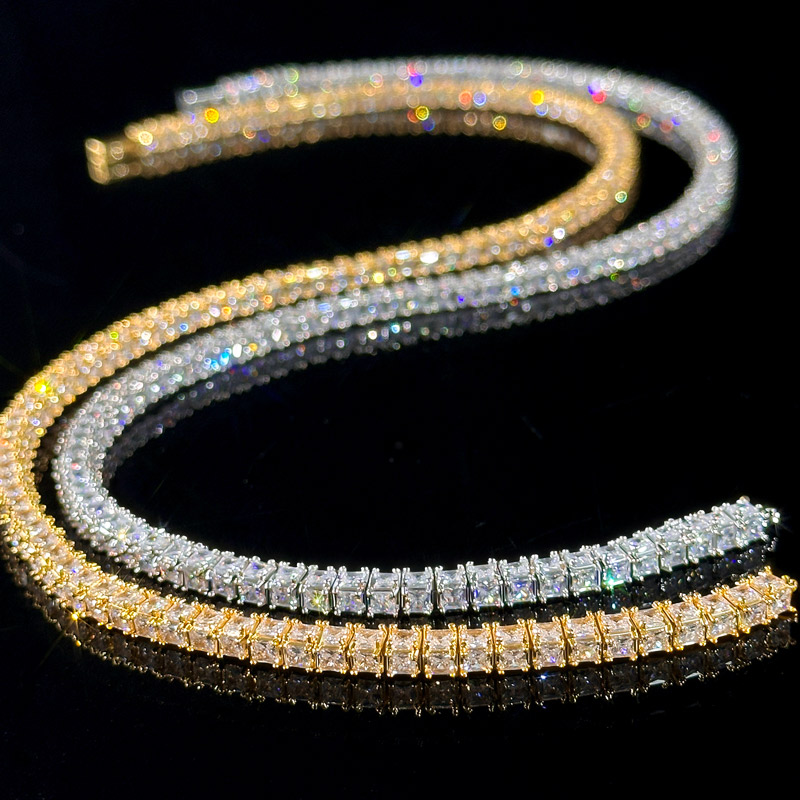 6mm 3-Sided Princess Cut Tennis Chain