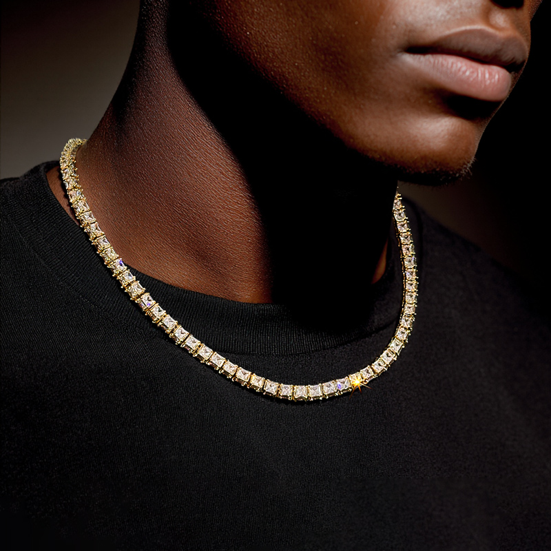 6mm 3-Sided Princess Cut Tennis Chain