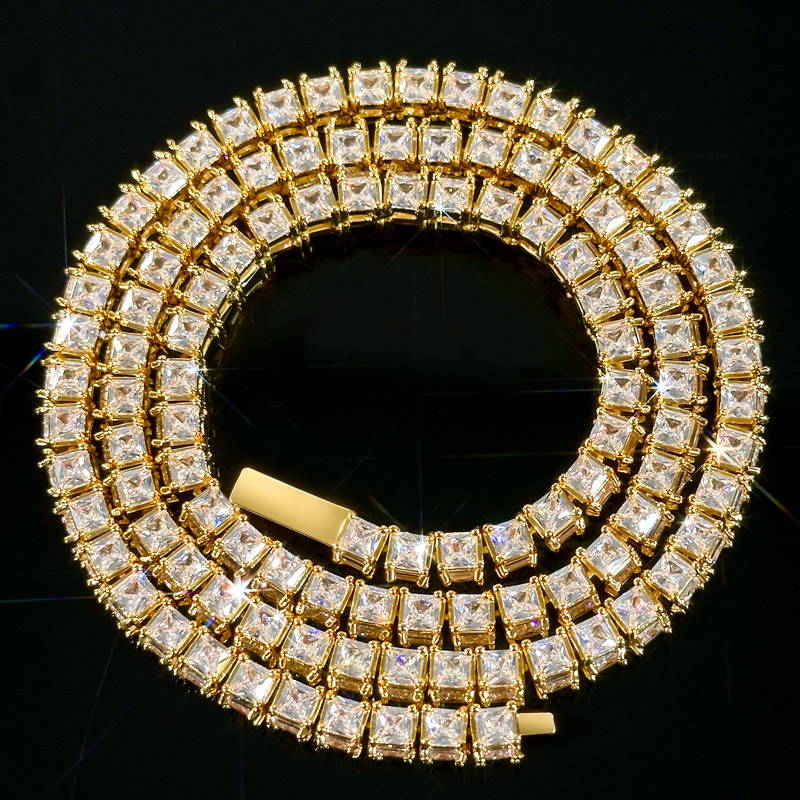 6mm 3-Sided Princess Cut Tennis Chain