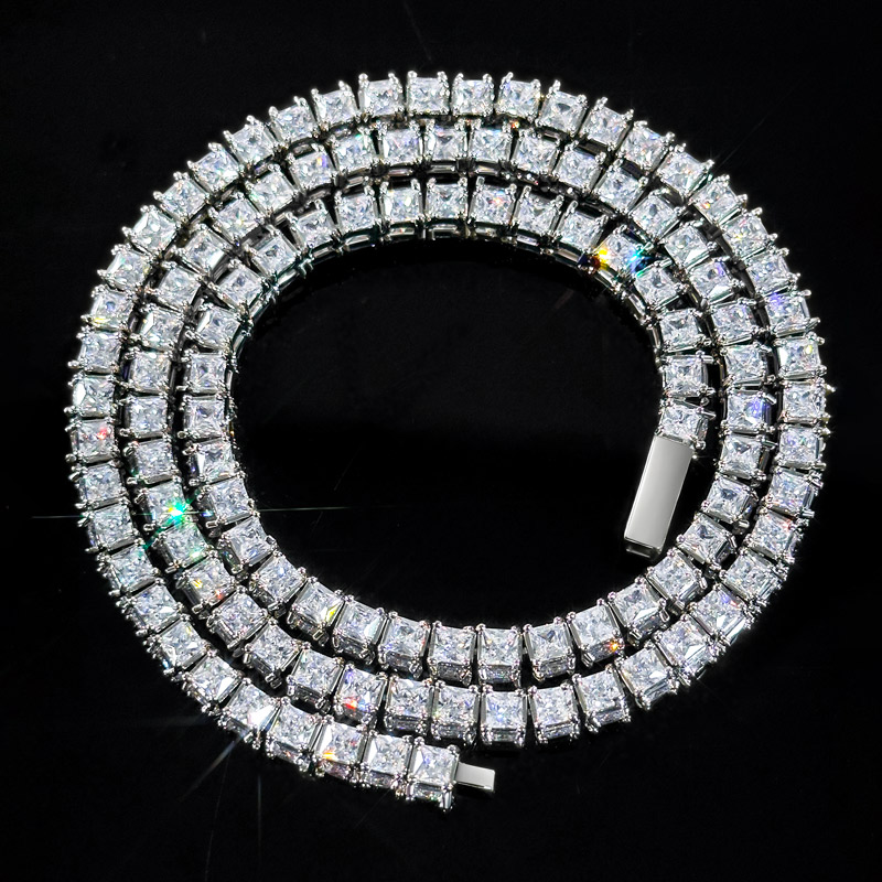 6mm 3-Sided Princess Cut Tennis Chain