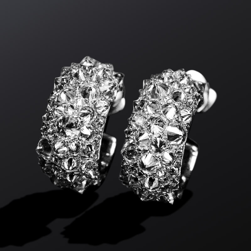 Iced Out Inverted Setting Earrings