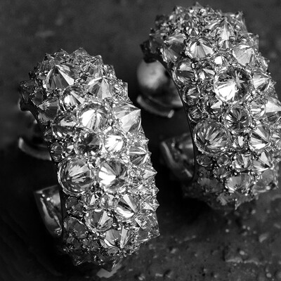 Iced Out Inverted Setting Earrings