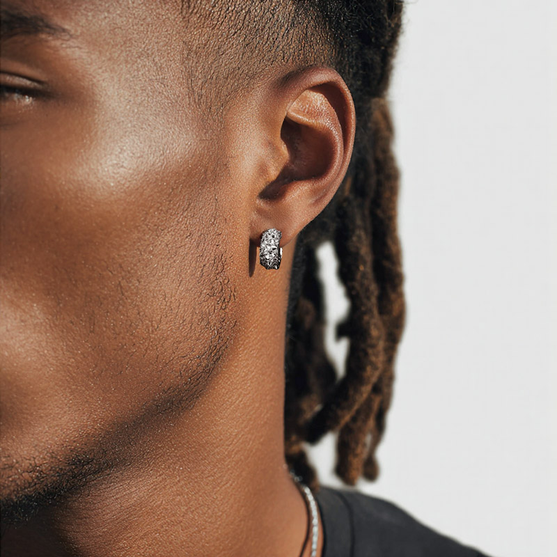 Iced Out Inverted Setting Earrings