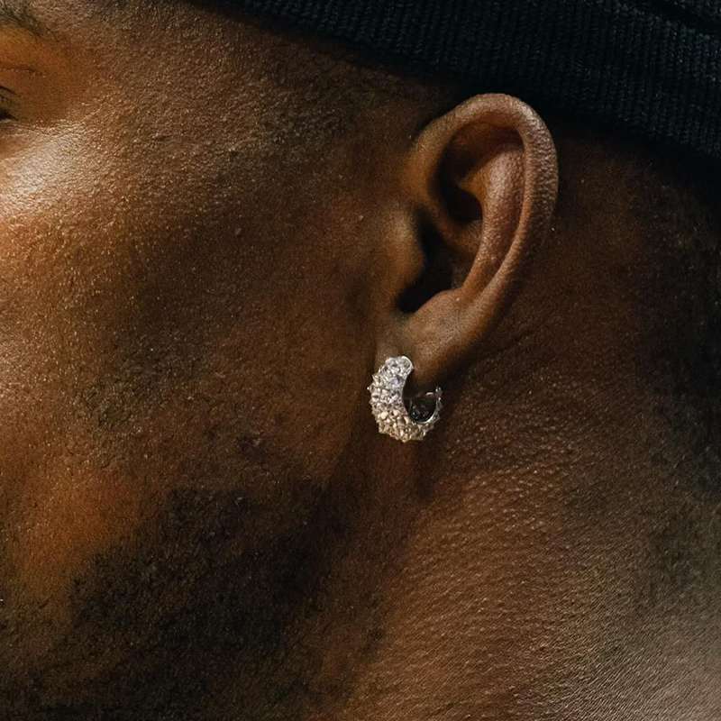 Iced Out Inverted Setting Earrings