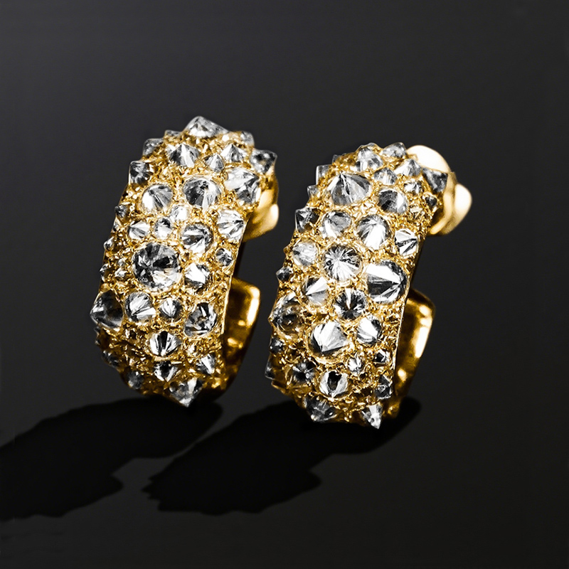 Iced Out Inverted Setting Earrings