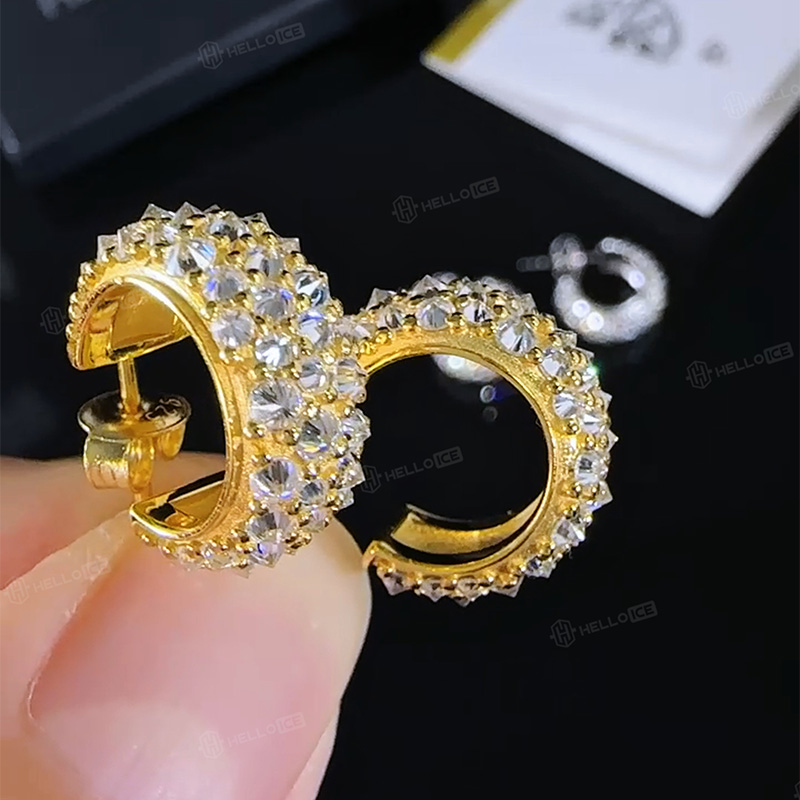 Iced Out Inverted Setting Earrings