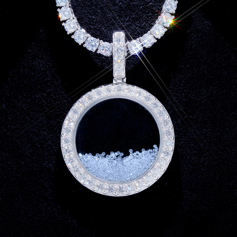 White/Blue/Purple Icy-Filled Disc Pendant White/Blue/Purple Icy-Filled Disc Pendant