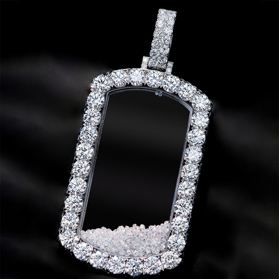 Icy-Filled Dog Tag Pendant
