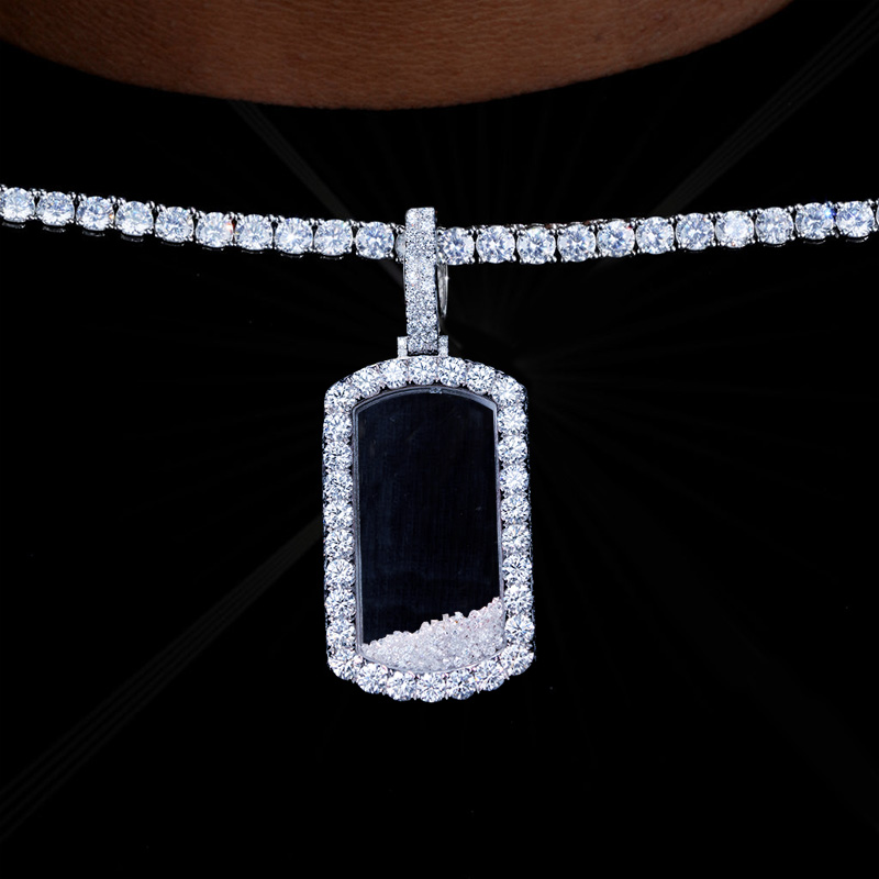 Icy-Filled Dog Tag Pendant Icy-Filled Dog Tag Pendant