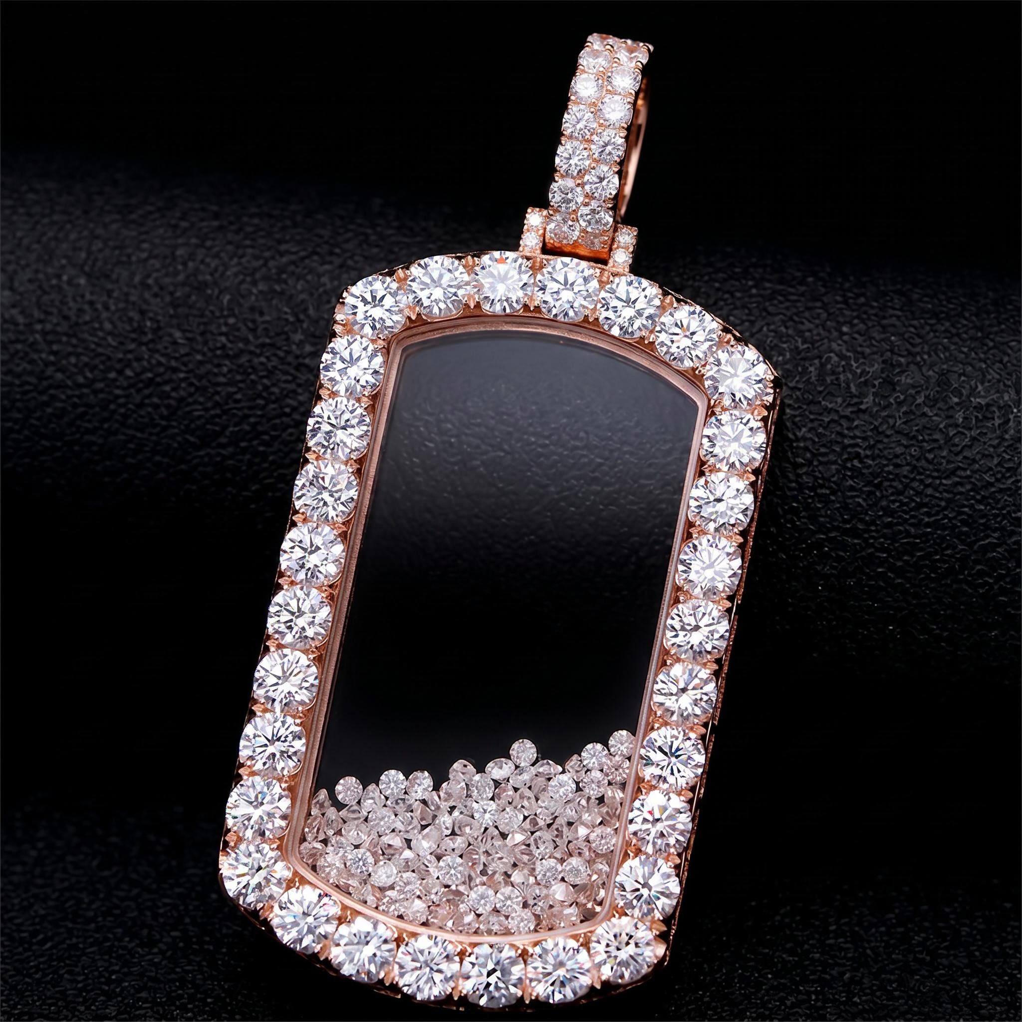 Icy-Filled Dog Tag Pendant