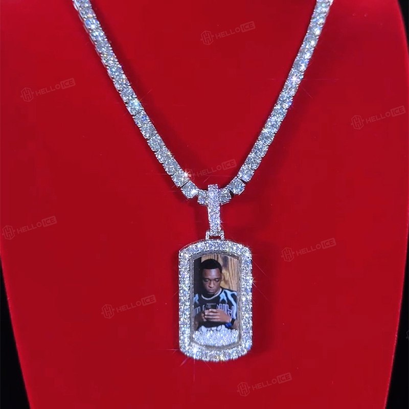 Icy-Filled Dog Tag Custom Photo Pendant Icy-Filled Dog Tag Custom Photo Pendant