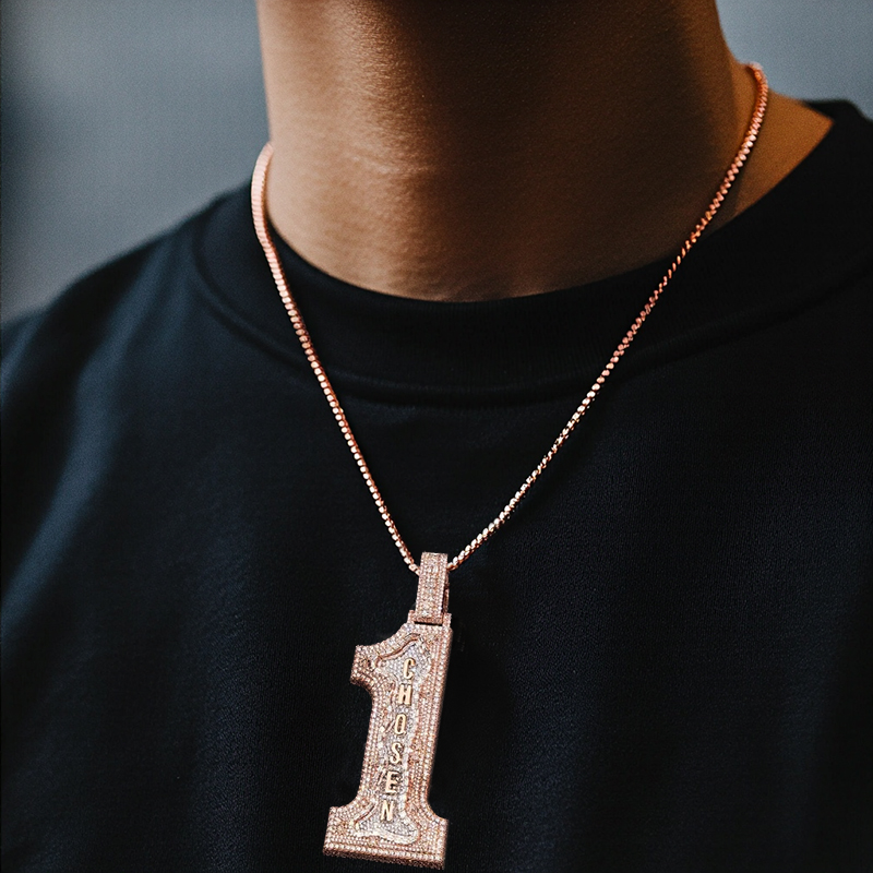 Iced Out Baguette Chosen 1 Pendant Iced Out Baguette Chosen 1 Pendant