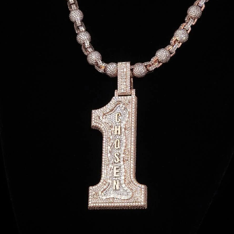 Iced Out Baguette Chosen 1 Pendant Iced Out Baguette Chosen 1 Pendant