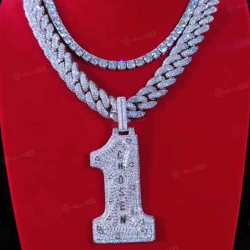 Iced Out Baguette Chosen 1 Pendant Iced Out Baguette Chosen 1 Pendant