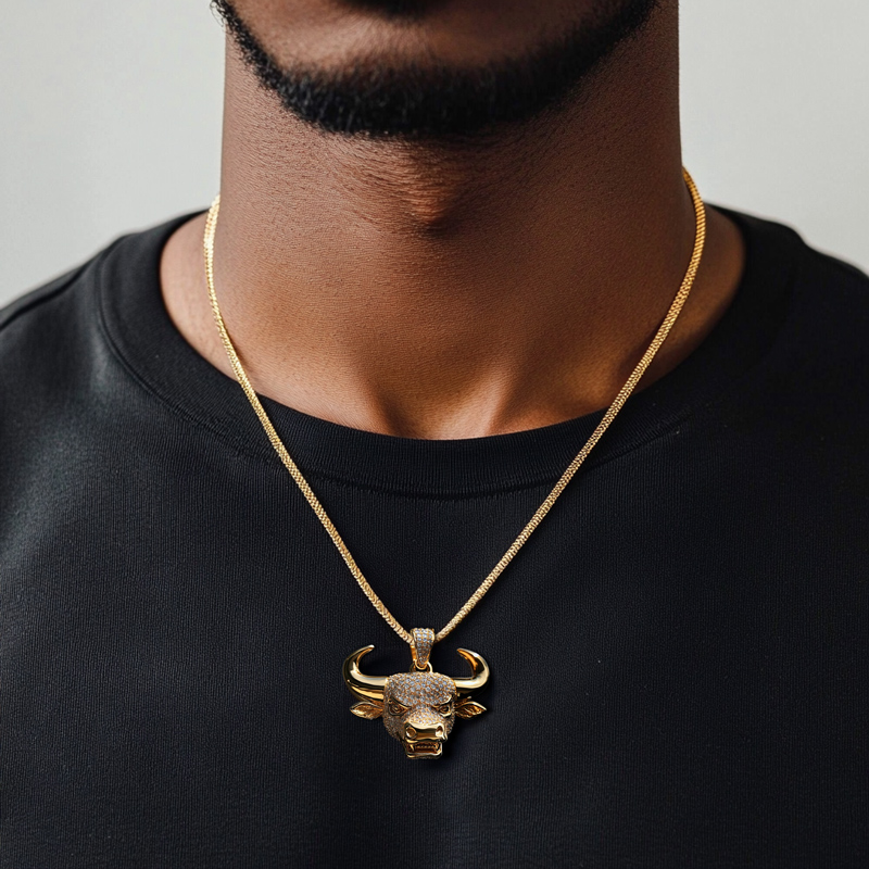 Iced Out Bull Head Pendant Iced Out Bull Head Pendant