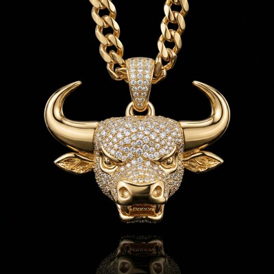 Iced Out Bull Head Pendant