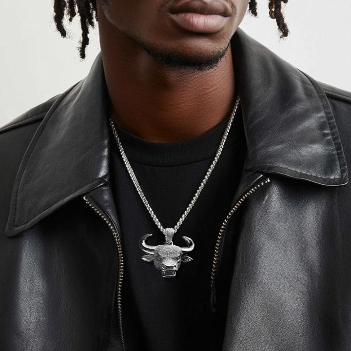 Iced Out Bull Head Pendant