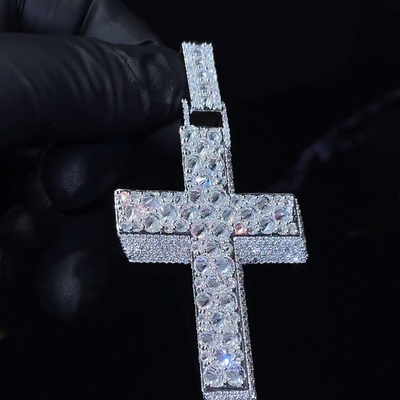 Iced Out Inverted Setting Cross Pendant