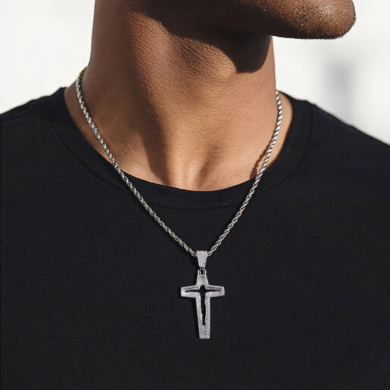 Iced Out Hollowed-Out Jesus Cross Pendant Iced Out Hollowed-Out Jesus Cross Pendant