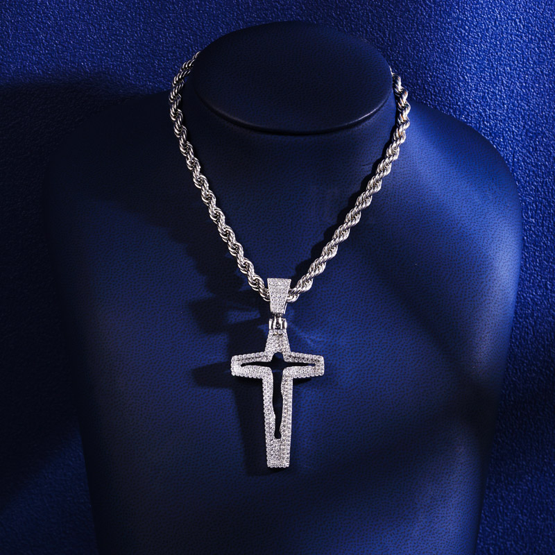 Iced Out Hollowed-Out Jesus Cross Pendant Iced Out Hollowed-Out Jesus Cross Pendant