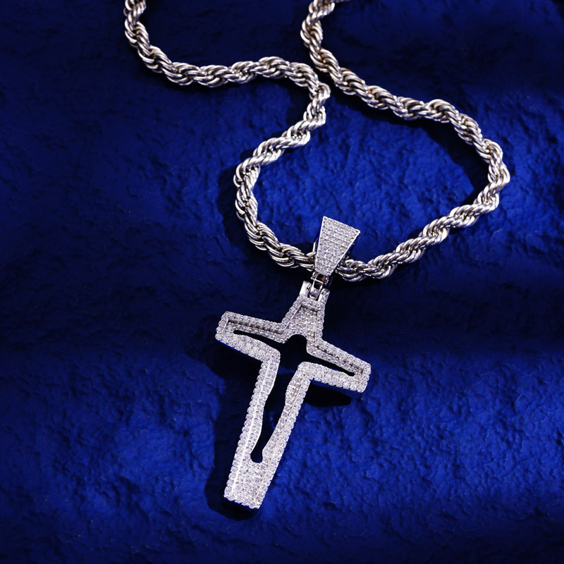 Iced Out Hollowed-Out Jesus Cross Pendant Iced Out Hollowed-Out Jesus Cross Pendant