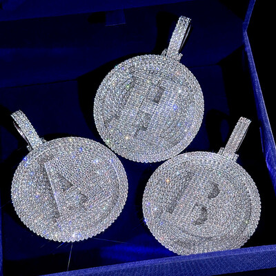 Iced Out A-Z 26 Letter Disc Pendant