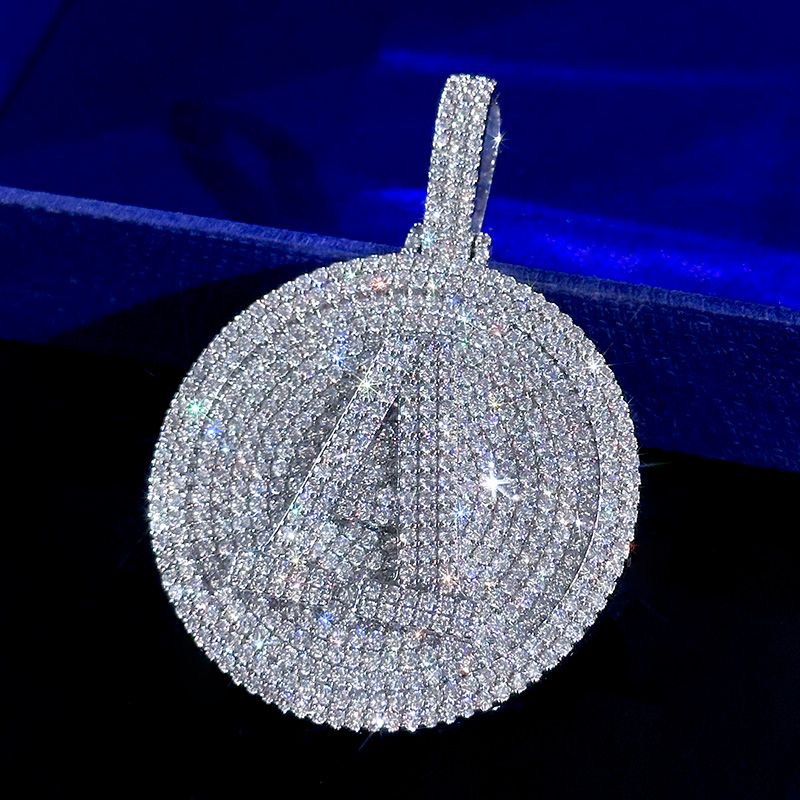 Iced Out A-Z 26 Letter Disc Pendant Iced Out A-Z 26 Letter Disc Pendant
