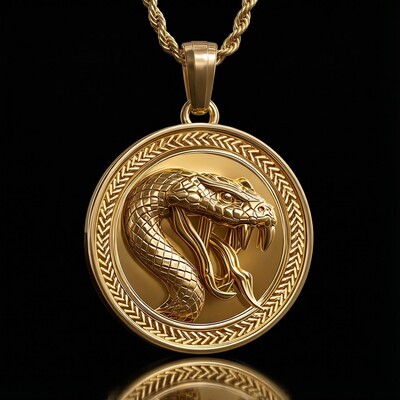 Snake Round Pendant