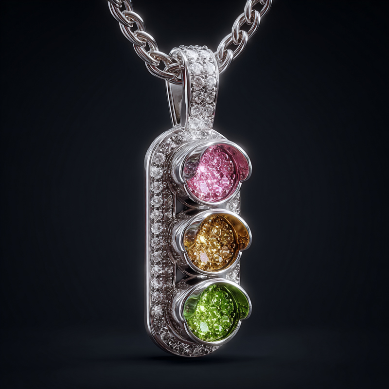 Iced Out Traffic Light Pendant