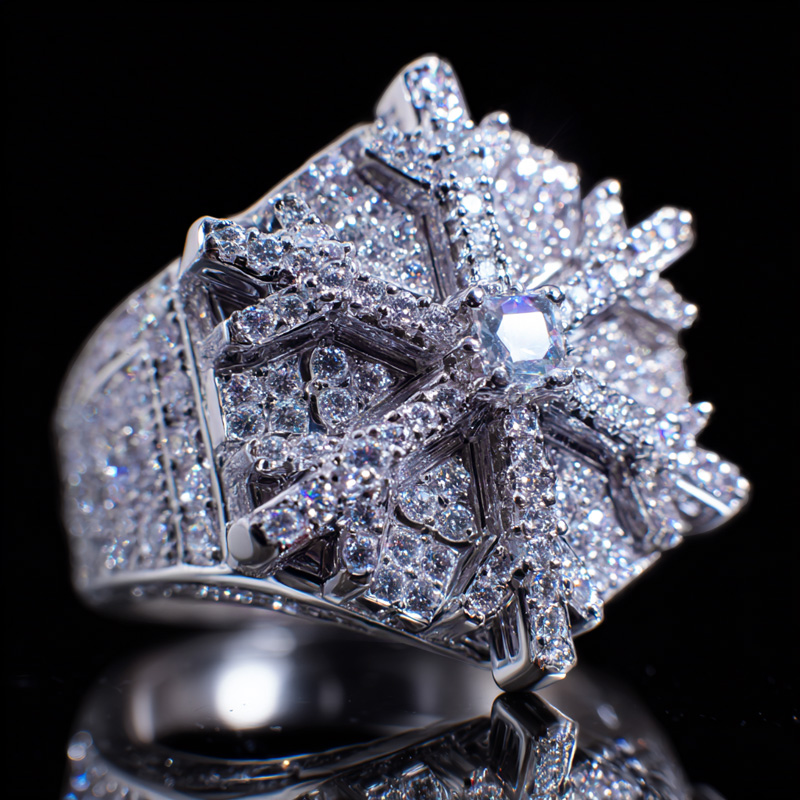 Iced Out snowflake Ring