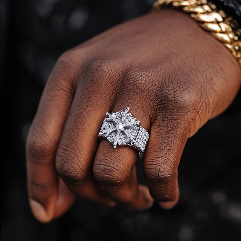 Iced Out snowflake Ring